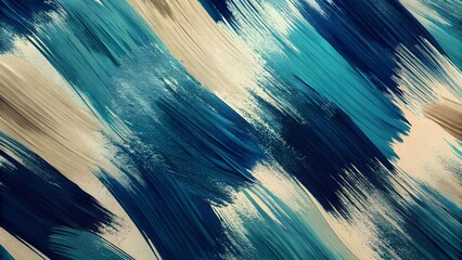 Fototapeta premium A stunning abstract brush stroke background in deep blue and gold, creating a textured and modern artistic effect. Ideal for creative branding, contemporary designs, and elegant visuals.