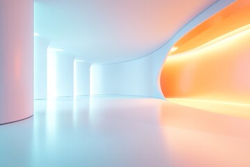 Modern, vibrant, futuristic corridor