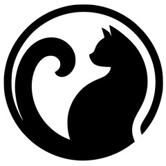 Cat logo silhouette