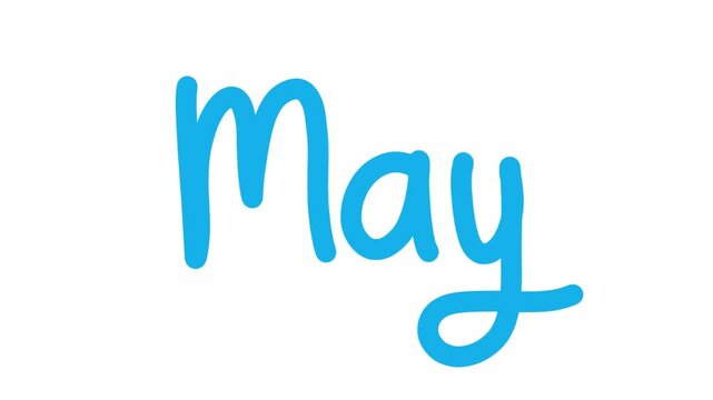 May month typ abstract blue background