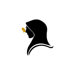 black hijab logo with white background