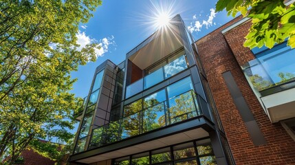 Modern Geometric Luxury Loft with Sunlit Balcony