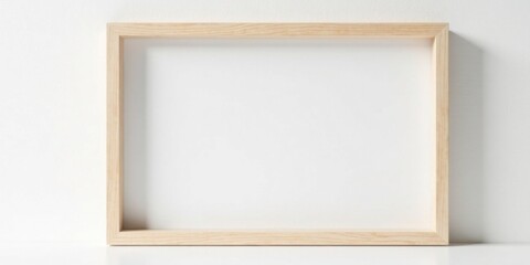 A Simple, Unfinished Wooden Frame Against a White Background, Perfect for Mockups and Design Projects