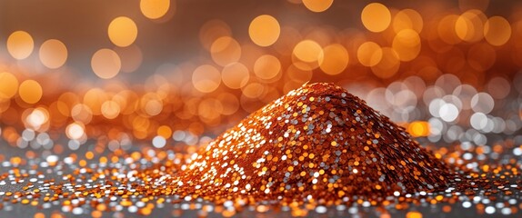 elegant orange theme glitters and bokeh abstract background concept backdrop illustration cartoon