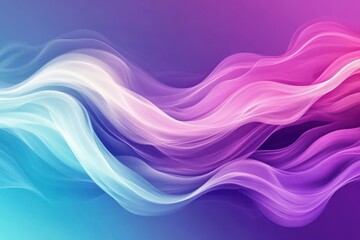 Naklejka premium Flowing waves of vibrant colors create an abstract background in a gradient of purple and blue tones