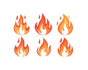 set of fire icons