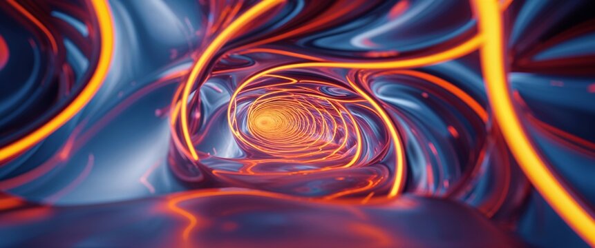 elegant orange theme neon glowing curves abstract background concept backdrop illustration cartoon