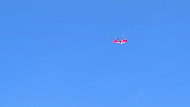 A kite soars high in the blue sky, symbolizing the Greek Clean Monday tradition, as families and friends celebrate the start of Lent with joyful outdoor gatherings and cultural customs.