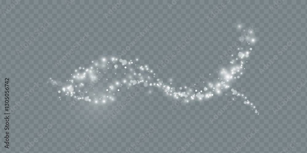 Poster light effect with glitter particles.christmas dust.white sparks shine with special light.