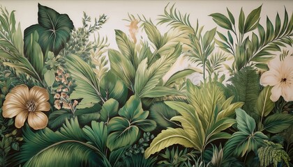 Obraz premium Botanic mural, wallpaper design
