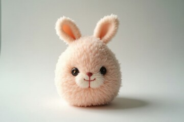 Obraz premium A Close up of a Stuffed Bunny Sitting on a White Background - Generative AI