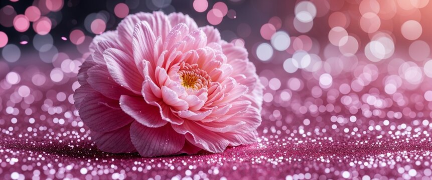 elegant pink theme glitters and bokeh abstract background concept backdrop illustration cartoon