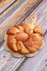 Casatiello Napoletano di Pasqua is a traditional Italian Naples food for Easter festivity