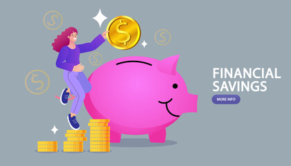 Businessman putting a coin into a piggy bank. Save money concept. Money management business. savings for retirement. 