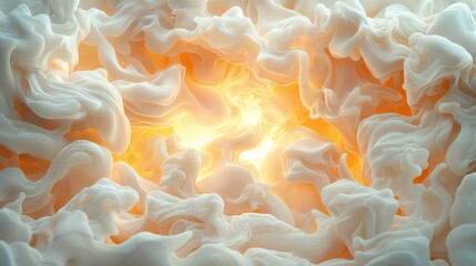 Obraz premium Swirling clouds with a warm, glowing light at the center.