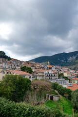 Obraz premium The landscape of San Giovanni a Piro, a small town in the province of Salerno, Italy.