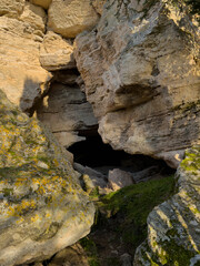 stone wall with moss