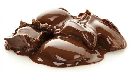 Melted Chocolate Pieces on White Background (1)