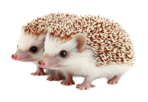 Playful hedgehogs in isolated on transparent background png