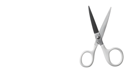 Close up of a pair of scissors on black background.