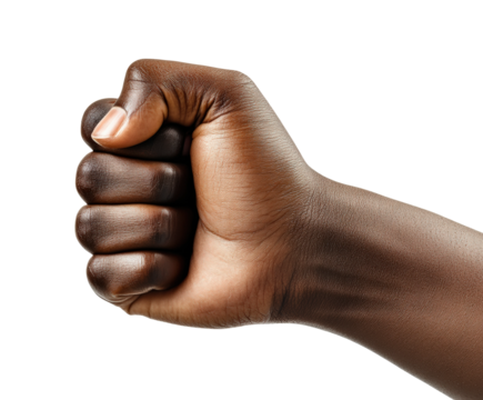 Fist clenching action hand gesture isolated on transparent background png