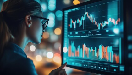 Analyzing Stock Market Indicators For Optimal Investment Strategies Using Financial Data, Charts, And Business Buildings.