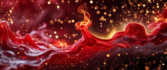 elegant red theme flame and sparkles abstract background concept backdrop illustration cartoon