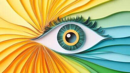 Embracing diversity innovation. A vibrant, artistic design featuring an eye surrounded by colorful swirling patterns, symbolizing vision and creativity.