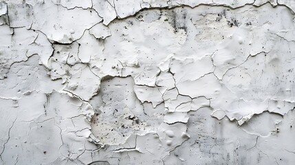 Obraz premium Cracked White Wall Texture: Abstract Background of Aged Paint