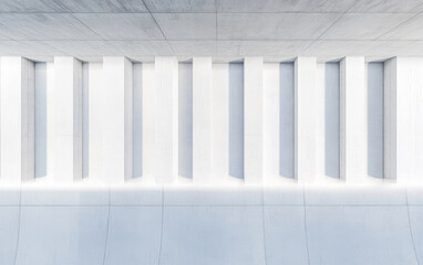 Fototapeta premium Striking lines and shadows create a modern architectural composition under bright daylight