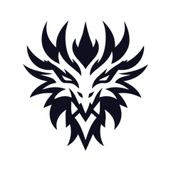 aggressive dragon face logo.