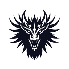 aggressive dragon face logo.