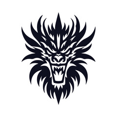 aggressive dragon face logo.