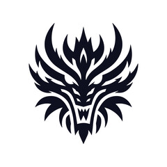aggressive dragon face logo.