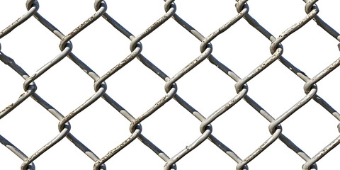 Naklejka premium Chain link fence, cut out, isolated on white or transparent background