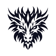 aggressive dragon face logo.