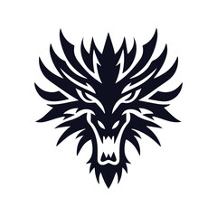 aggressive dragon face logo.
