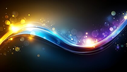 Obraz premium Glowing Waves Abstract Dark Background