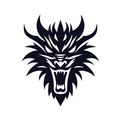 aggressive dragon face logo.