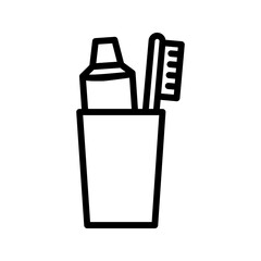 Toothbrush icon for mobile concept and web design on white background