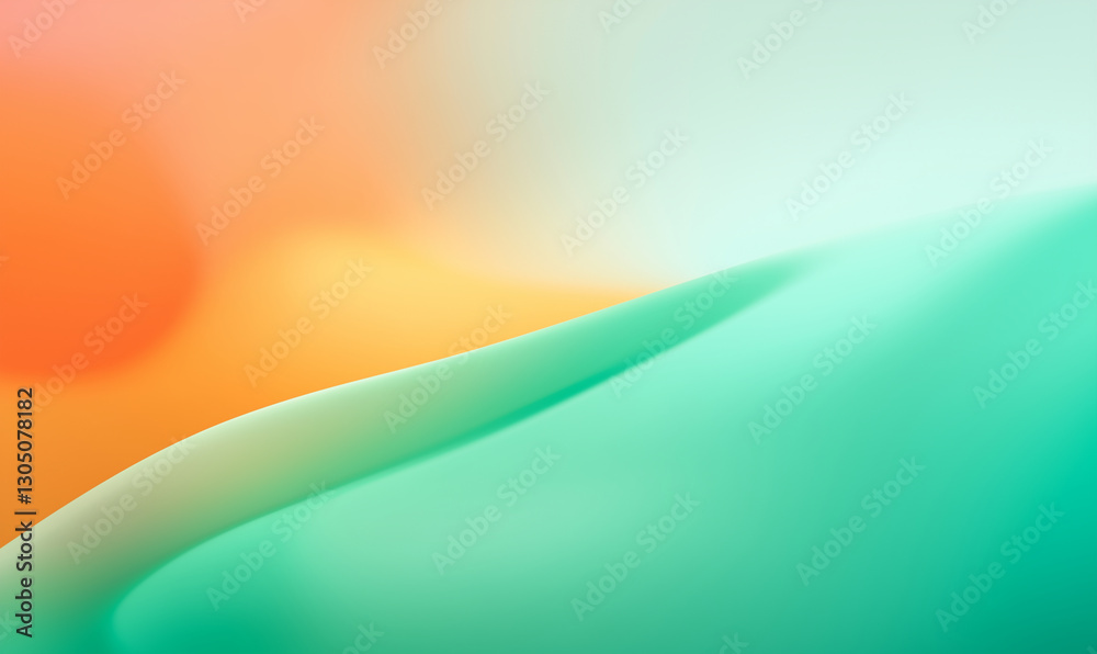 Aufkleber abstract gradient background with smooth transition of orange and turquoise colors. abstract gradien