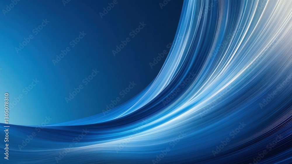 Poster dynamic blue wave abstract background with flowing lines and smooth gradient for modern digital desi
