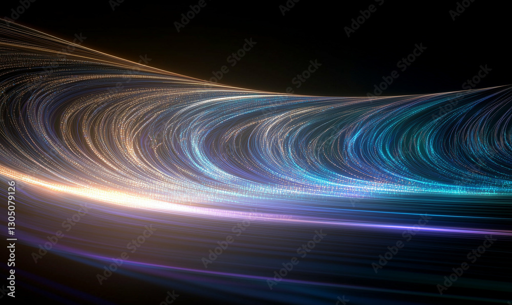 Poster abstract light trails create a mesmerizing display of colorful patterns against a dark background. t