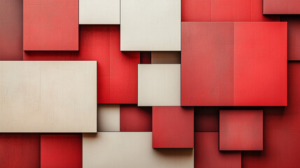 Red Geometric Abstract Tile Pattern