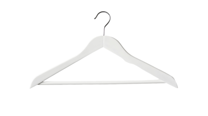 White clothes hanger cut out, isolated on white or transparent background