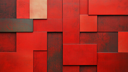 Red Geometric Abstract Tile Pattern