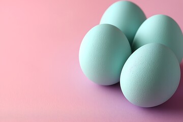 Fototapeta premium Pastel eggs on pink background