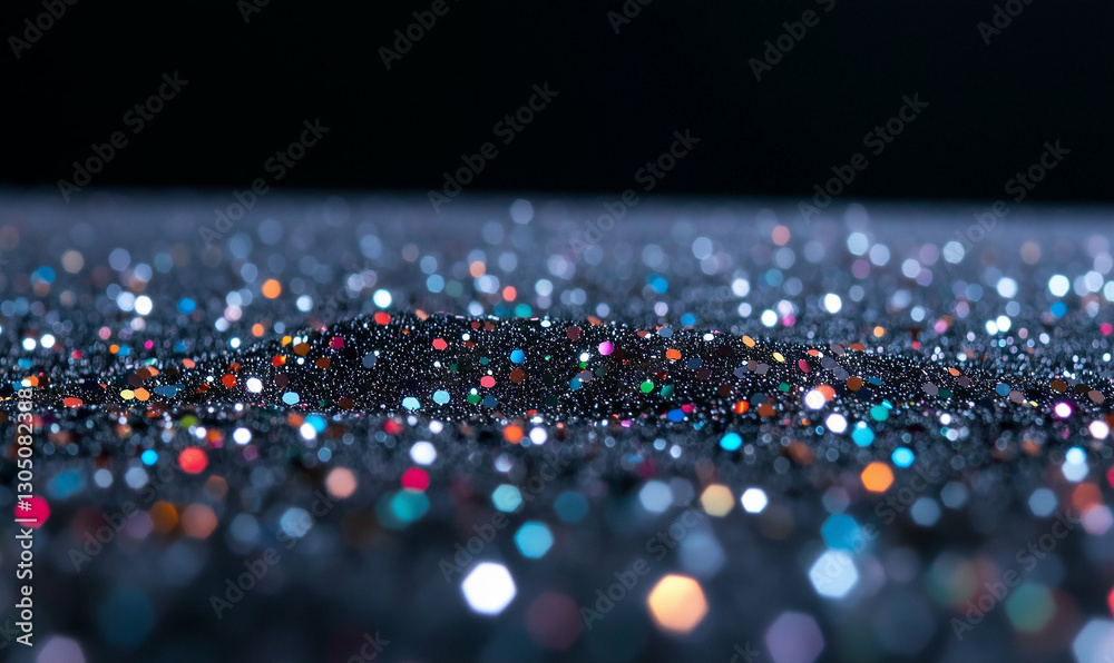 Poster sparkling glitter background with colorful bokeh. glitter texture with colorful bokeh effect. abstra