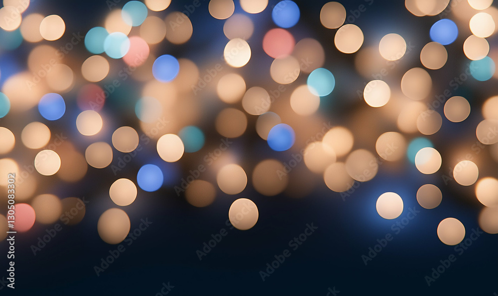 Poster bokeh lights background with blue and gold bokeh. abstract bokeh lights with soft focus. bokeh light