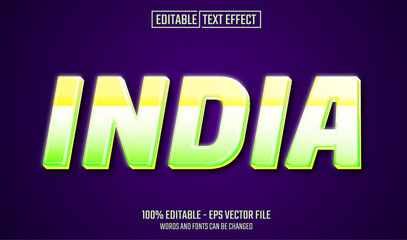 india editable text effect